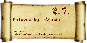 Maloveczky Tünde névjegykártya